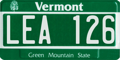 VT license plate LEA126