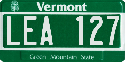 VT license plate LEA127