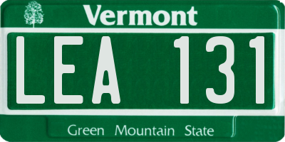 VT license plate LEA131