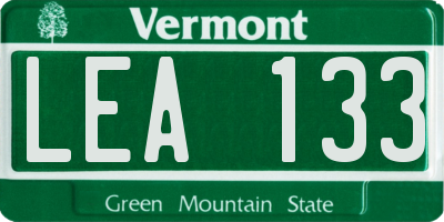 VT license plate LEA133