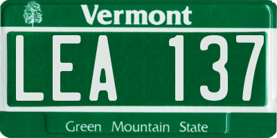 VT license plate LEA137