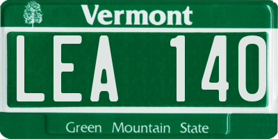 VT license plate LEA140