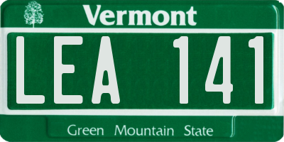 VT license plate LEA141