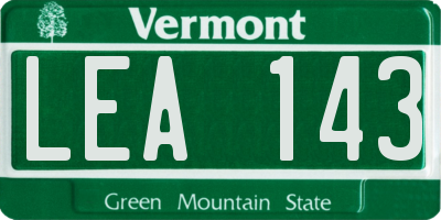 VT license plate LEA143