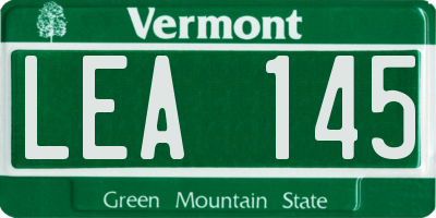 VT license plate LEA145