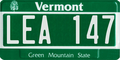VT license plate LEA147