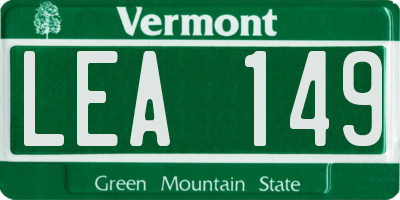 VT license plate LEA149