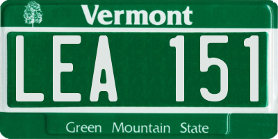 VT license plate LEA151