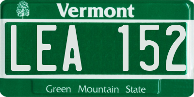 VT license plate LEA152