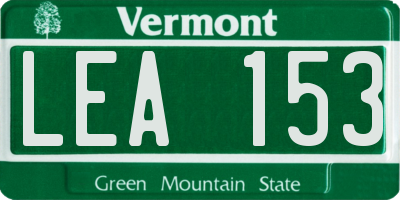 VT license plate LEA153