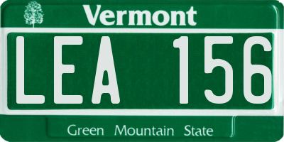 VT license plate LEA156