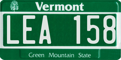 VT license plate LEA158