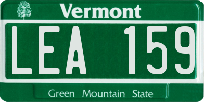 VT license plate LEA159