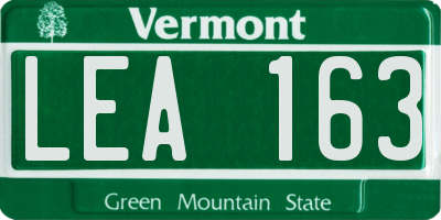 VT license plate LEA163