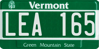 VT license plate LEA165