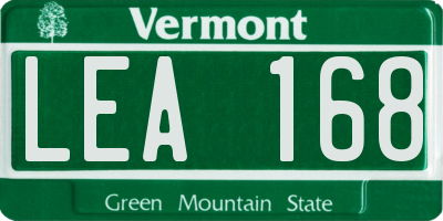 VT license plate LEA168