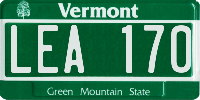 VT license plate LEA170