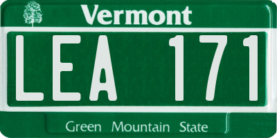 VT license plate LEA171