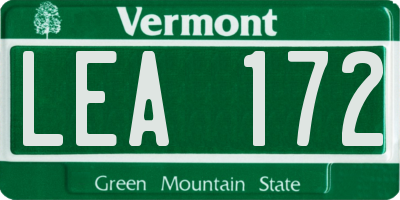 VT license plate LEA172