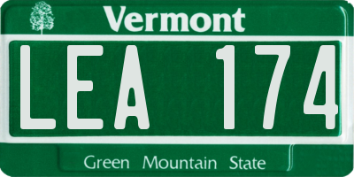 VT license plate LEA174