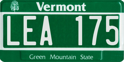 VT license plate LEA175