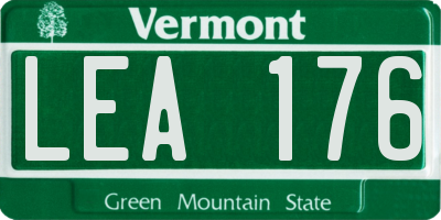 VT license plate LEA176