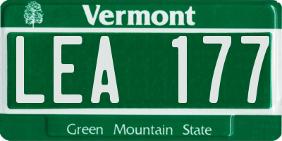 VT license plate LEA177