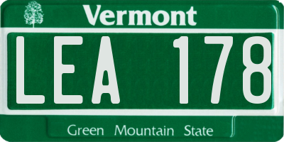 VT license plate LEA178