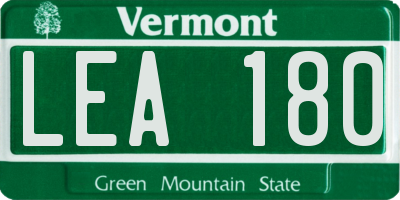 VT license plate LEA180