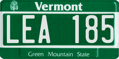 VT license plate LEA185