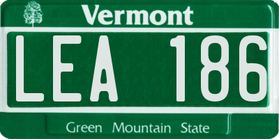 VT license plate LEA186