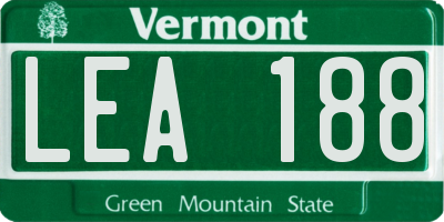 VT license plate LEA188
