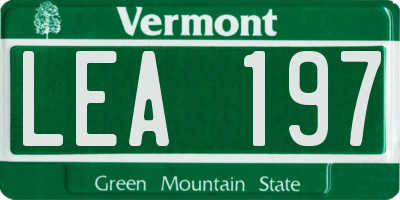 VT license plate LEA197