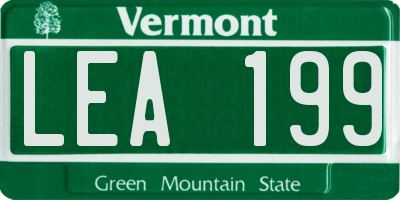 VT license plate LEA199