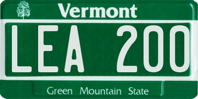 VT license plate LEA200