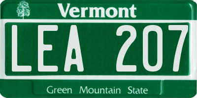 VT license plate LEA207