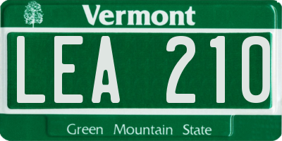 VT license plate LEA210