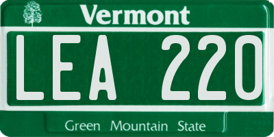 VT license plate LEA220