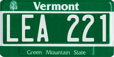 VT license plate LEA221
