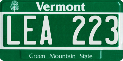 VT license plate LEA223