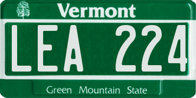 VT license plate LEA224