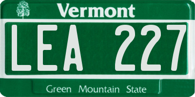 VT license plate LEA227