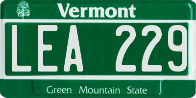 VT license plate LEA229