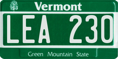 VT license plate LEA230