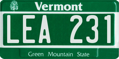 VT license plate LEA231