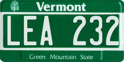 VT license plate LEA232