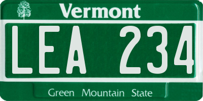 VT license plate LEA234