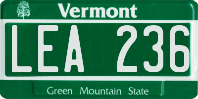 VT license plate LEA236