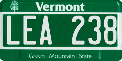 VT license plate LEA238