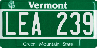 VT license plate LEA239